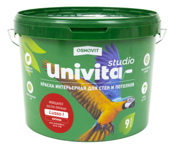 Интерьерная краска матовая моющаяся экстрапрочная для стен и потолков ОСНОВИТ UNIVITA STUDIO Lusso I