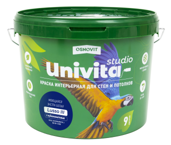 Интерьерная краска полуматовая моющаяся для стен и потолков ОСНОВИТ UNIVITA STUDIO Lusso III
